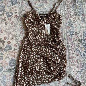 "New In" Cowl Neck Leopard Print Dress, Size Small